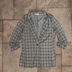 Altar'd State Olive Green Checkered Blazer